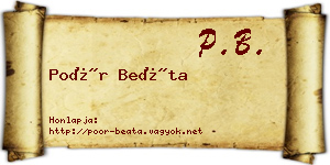 Poór Beáta névjegykártya